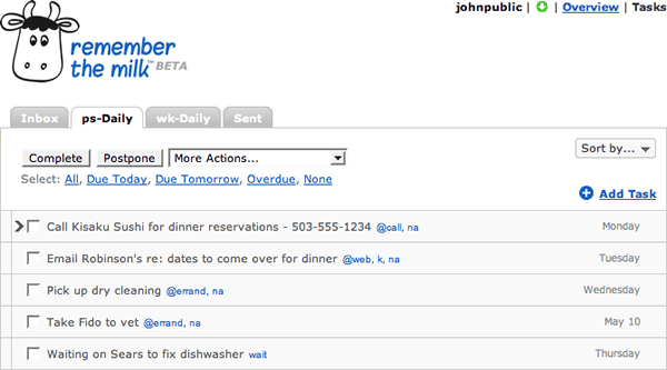 Personal and work daily tasks
