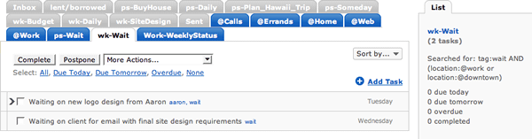 Waiting-For Smart List