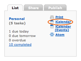 iCalendar URL