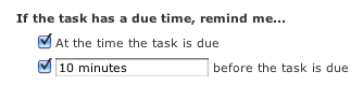 Due time reminders