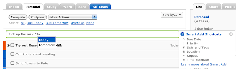 Adding a task