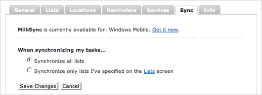 Sync Settings